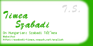 timea szabadi business card